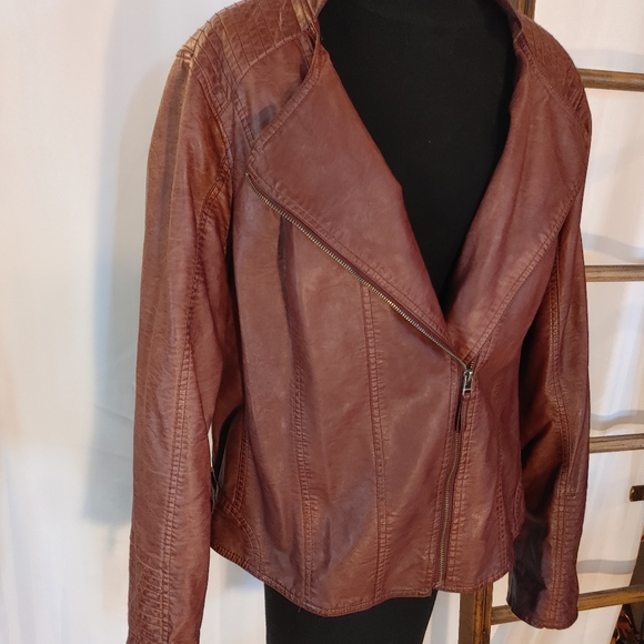 Maurices Faux Leather Bomber Jacket - Picture 2 of 8